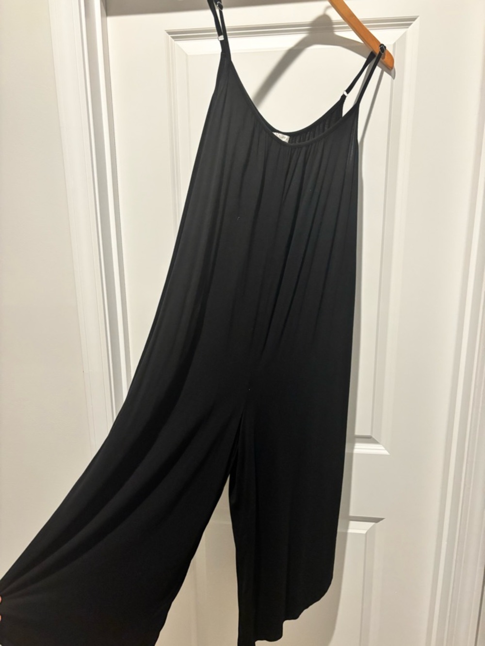 Z Supply Women's Black Wide-Leg Jumpsuit with Spaghetti Straps
